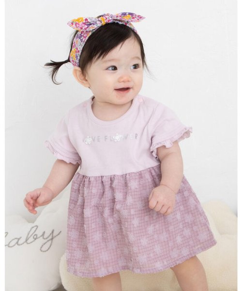 フラワー 花柄 シフォン ワンピース型 ロンパース 70 80cm イーベビー E Baby Magaseek