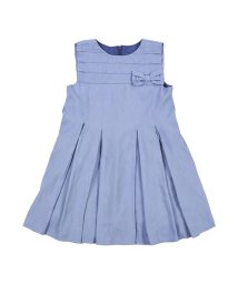BeBe(ベベ)/胸 リボン 付き ナチュラル シャンブレー ツイル ドレス（90～150cm）/ブルー