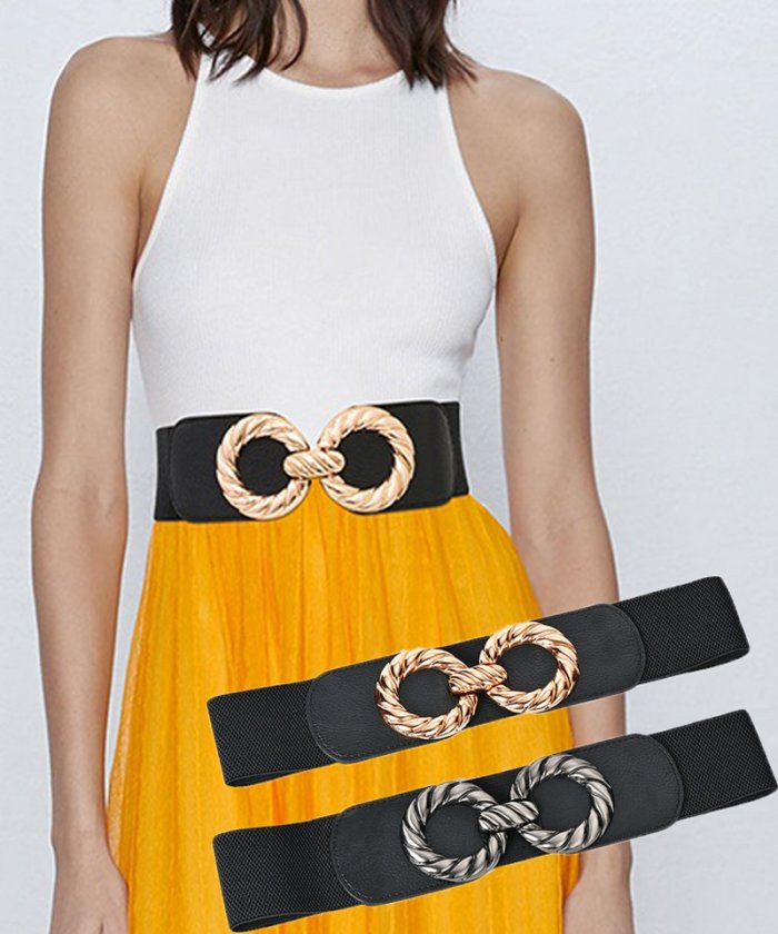 セール ゴムベルト レディース 幅広 太ベルトバックル付 細見え ラクチン おしゃれ ショッピングゴー Shoppinggo Magaseek