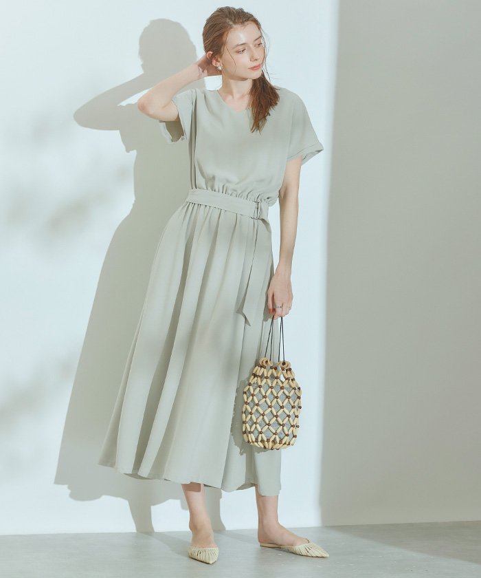 フレンチスリーブvネックマキシワンピース ティティベイト Titivate Magaseek