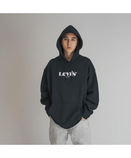 Levi's(リーバイス)/リラックスグラフィックフーディー MV HOODIE 2 CAVIAR/BLACKS