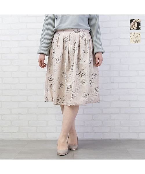 レースボンディングフラワープリントスカート クレット 大きいサイズ Clette Magaseek