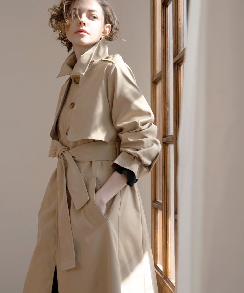 MIELI INVARIANT(ミエリ インヴァリアント)/Soutien Collar Tuck Coat/ベージュ