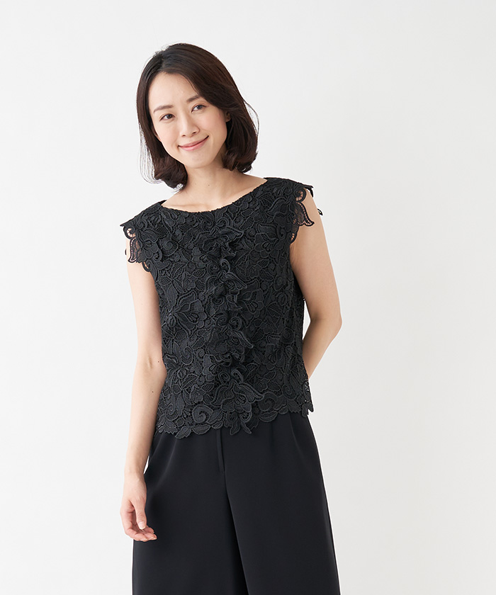 34 割引2xl 3l ベストセラー 12 24まで レリアン黒レースブラウス シャツ ブラウス 半袖 袖なし トップス 2xl 3l Actiewijnen Com