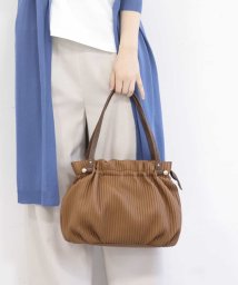 MK MICHEL KLEIN BAG(エムケーミッシェルクランバッグ)/【2WAY】ギャザーデザインエコレザーバッグ/ベージュ