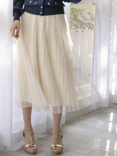 セール Web別注 ストライプフリルチュールスカート クイーンズコート Queens Court Magaseek