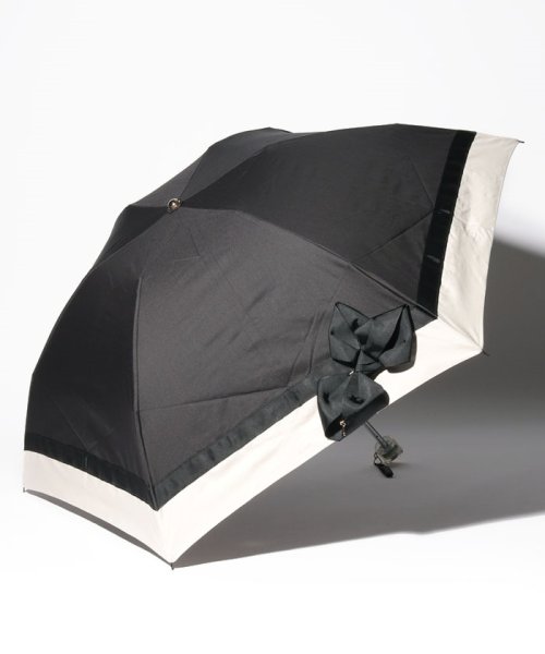 LANVIN en Bleu（ランバン オン ブルー）晴雨兼用折りたたみ日傘 切り継ぎビジューりぼん(503796940) | ランバンオンブルー （傘）(LANVIN en Bleu(umbrella)) - MAGASEEK