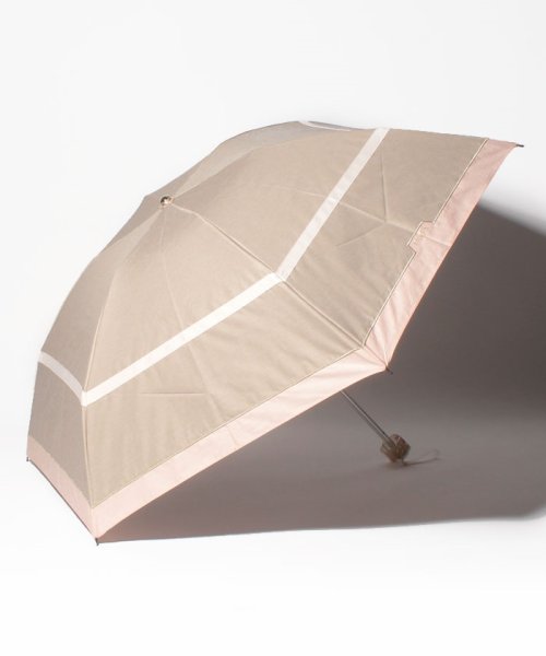 FURLA(フルラ)/FURLA（フルラ）晴雨兼用折りたたみ日傘　シャンブレー切り継ぎ/ペールピンク
