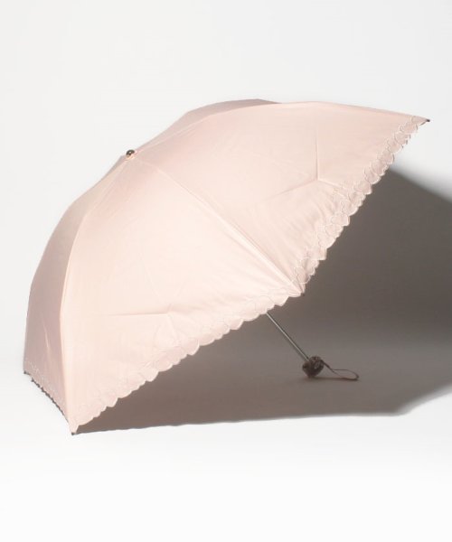 FURLA(フルラ)/FURLA（フルラ）晴雨兼用折りたたみ日傘　ハート刺繍/ペールピンク