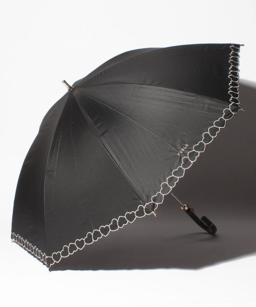 FURLA(フルラ)/FURLA（フルラ）晴雨兼用日傘　ハート刺繍/ブラック
