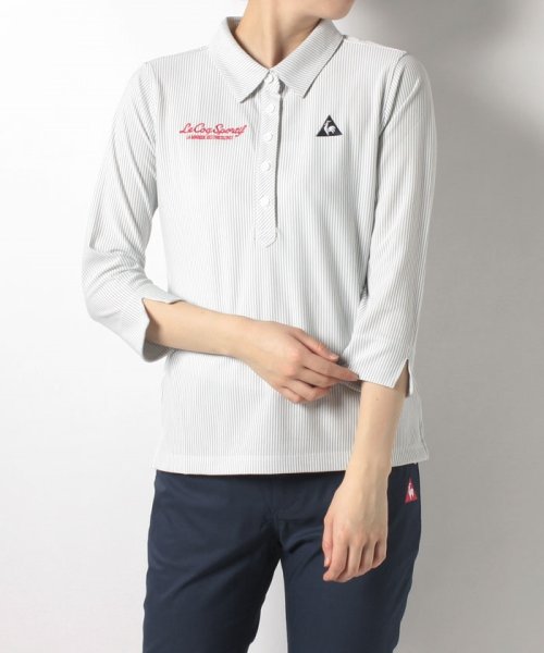 le coq sportif GOLF (ルコックスポルティフ（ゴルフ）)/ストライプ長袖シャツ【アウトレット】/グレー系