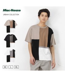 MAC HOUSE(men)(マックハウス（メンズ）)/URBAN COLLECTION アーバンコレクション ポンチ切替クルーTシャツ MC18421T/ベージュ