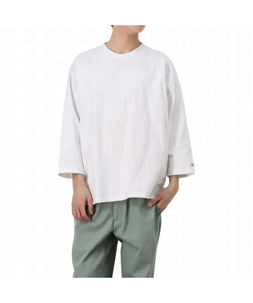 MAC HOUSE(men)(マックハウス（メンズ）)/グッドウェア ビッグフットボール7分袖Tシャツ 2W7－0505/ホワイト