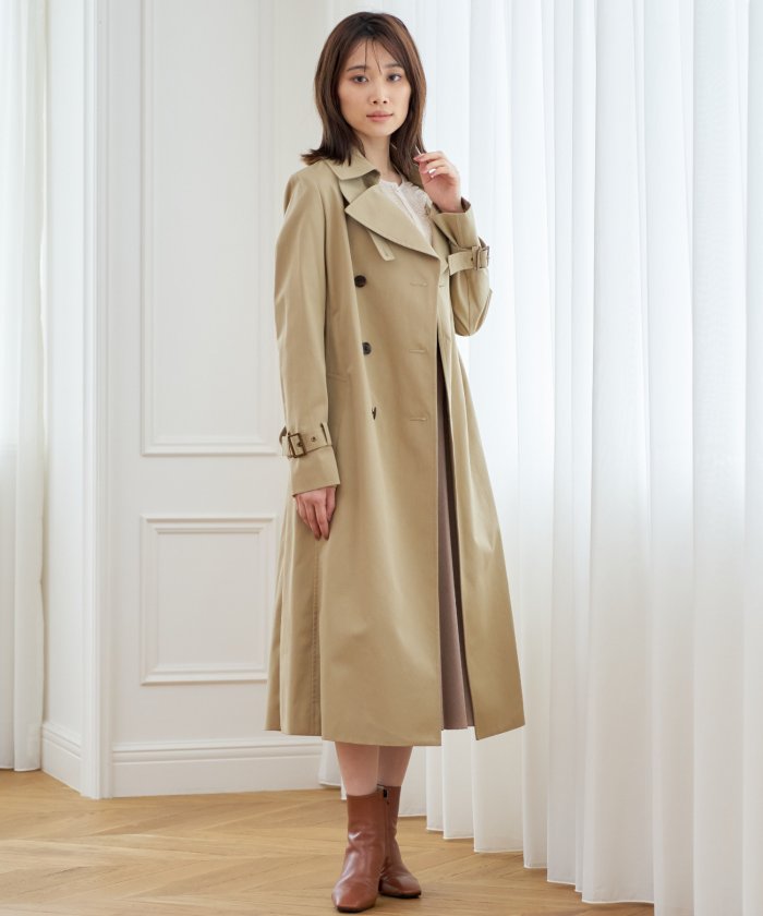 セール 30 Off コットンクロストレンチコート ベルト付き アナイ Anayi Magaseek