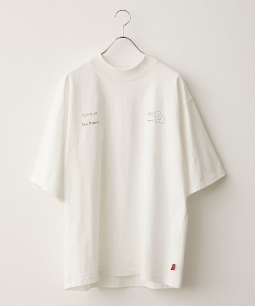 JUNRed(ジュンレッド)/【DOMDOM×KEN KAGAMIコラボ】モックネックTシャツ/ホワイト（10）