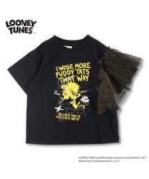 RADCHAP(ラッドチャップ)/【LOONEY TUNES】チュール袖Tシャツ/ブラック