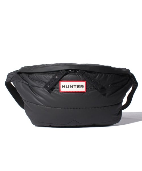 HUNTER(ハンター)/オリジナルパッファー バムバック ホワイトロゴ/ブラック