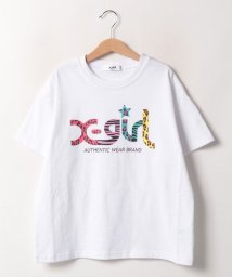 X-girl Stages(エックスガール　ステージス)/抗菌防臭 アニマルロゴオーバーTシャツ/ホワイト