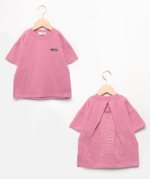 X-girl Stages(エックスガール　ステージス)/抗菌防臭 バックタックオーバーTシャツ/ライトピンク