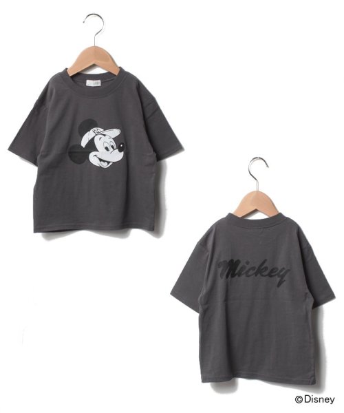 b-ROOM(ビールーム)/【DISNEY】ミッキーマウスデザインTシャツ（キャップ）/チャコール