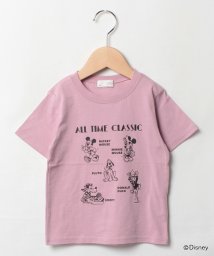 b-ROOM(ビールーム)/【DISNEY】 ミッキーマウスデザイン フレンドTシャツ/モデレートピンク