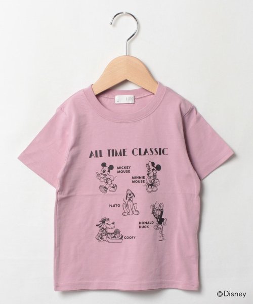 b-ROOM(ビールーム)/【DISNEY】 ミッキーマウスデザイン フレンドTシャツ/モデレートピンク