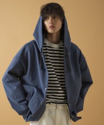 ADAM ET ROPE'(アダム　エ　ロペ)/《WEB限定》ビック ルーズ スウェット マリンパーカー／スナップ フーディー/UNISEX/ネイビー系（42）