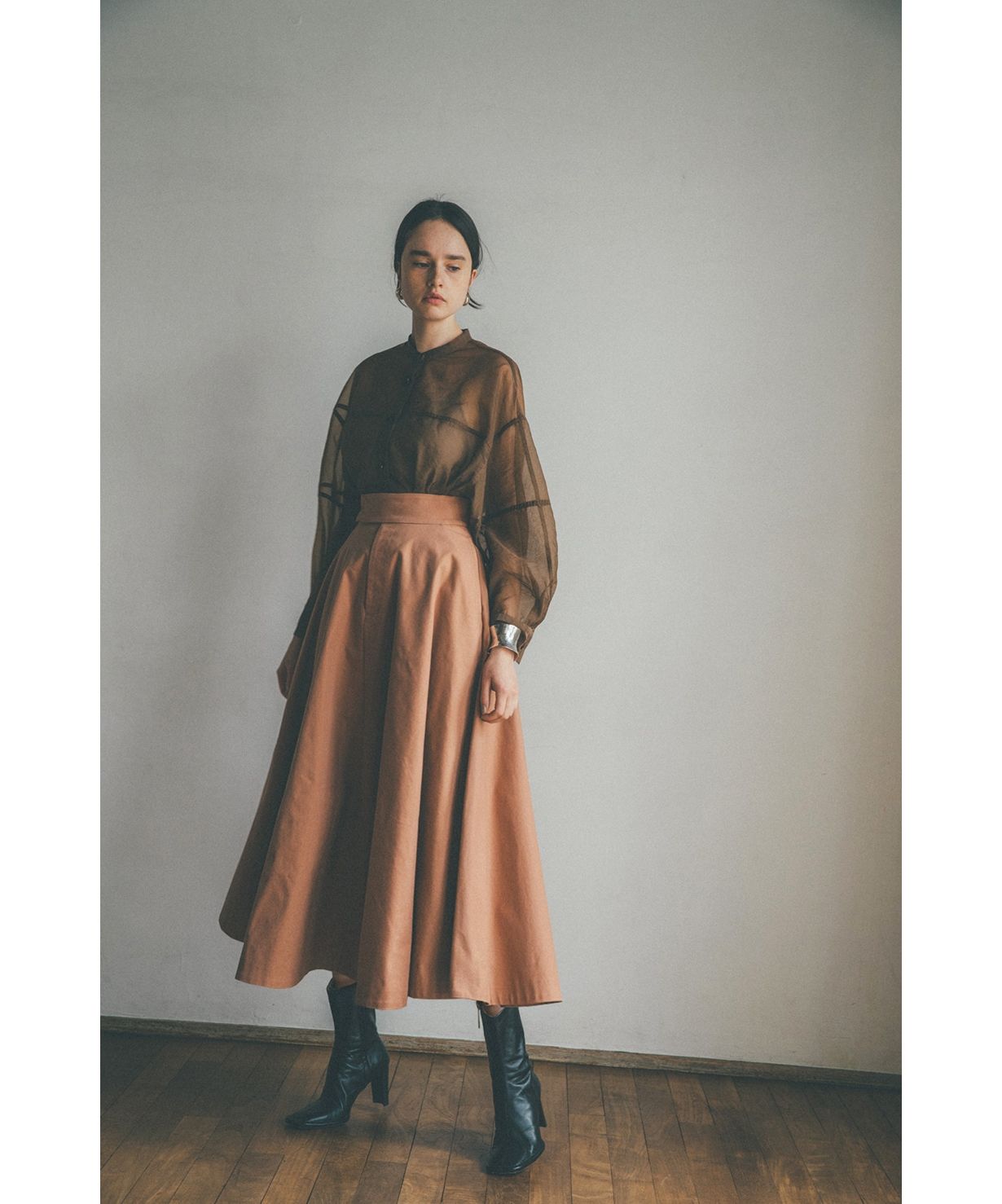 CLANE/CHAMBRAY CIRCULAR SKIRT