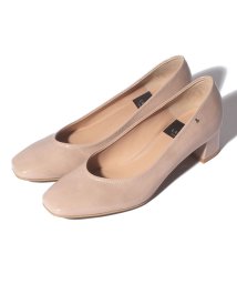 LANVINCOLLECTION(SHOES)(ランバンコレクション（シューズ）)/オールウェザー対応スクエアトゥパンプス/ベージュエナメル