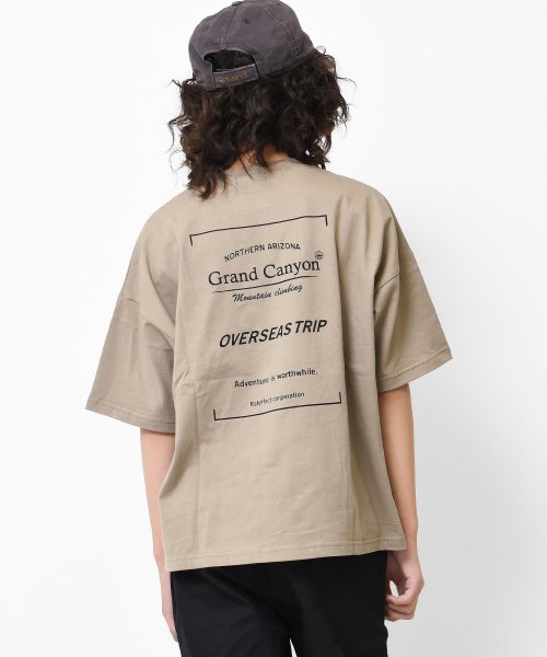 RAT EFFECT(ラット エフェクト)/GRAND CANYON ビッグTシャツ/ベージュ