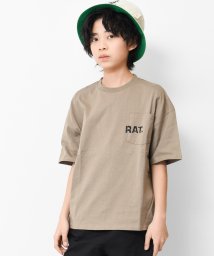 RAT EFFECT(ラット エフェクト)/ロゴポケット付きビッグTシャツ/ベージュ