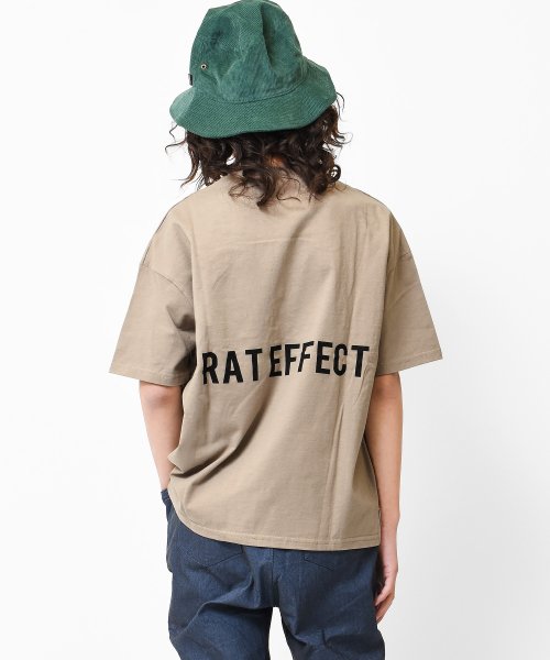 RAT EFFECT(ラット エフェクト)/バックプリントビッグTシャツ/ベージュ