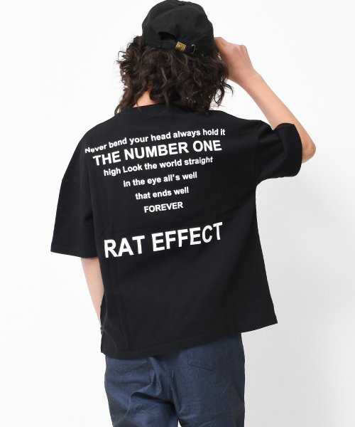 RAT EFFECT(ラット エフェクト)/バックナロープリントビッグTシャツ/ブラック