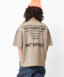 RAT EFFECT(ラット エフェクト)/バックナロープリントビッグTシャツ/ベージュ