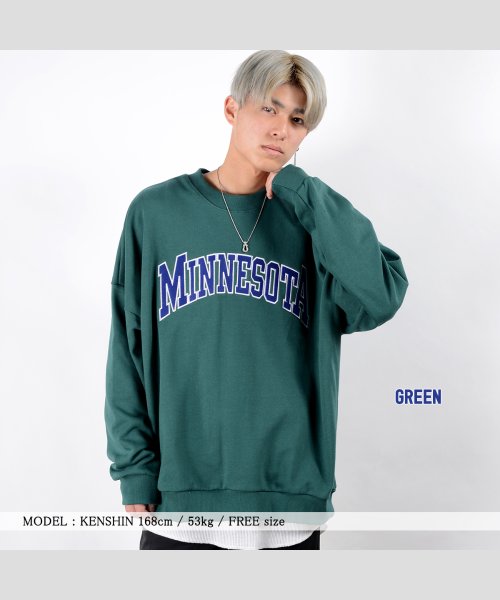 Minnesota 刺繍 ビッグトレーナー ビッグシルエット トレーナー メンズ オーバーサイズ トレーナー レディース スウェット ミネソタ メンズ カレ ワンフォークロージング 1111clothing Magaseek