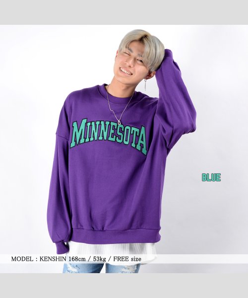 セール Minnesota 刺繍 ビッグトレーナー ビッグシルエット トレーナー メンズ オーバーサイズ トレーナー レディース スウェット ミネソタ メンズ カレ ワンフォークロージング 1111clothing Magaseek