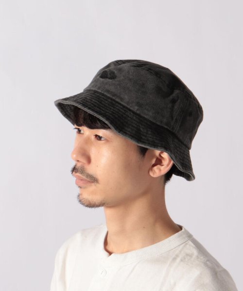 GLOSTER(GLOSTER)/【FRUIT OF THE LOOM/フルーツオブザルーム】LOGO PIGMENT BUCKET HAT/ピグメント バケットハット/ブラック