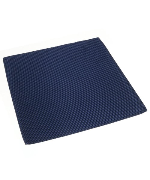 TOKYO SHIRTS(TOKYO SHIRTS)/ポケットチーフ 絹100% ネイビー バスケット織柄 ビジネス フォーマル/ブルー