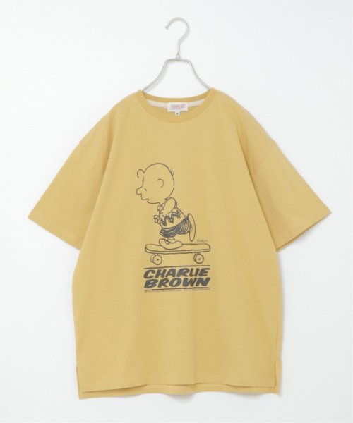 VENCE　EXCHANGE(ヴァンス　エクスチェンジ)/【WEB限定】SNOOPY プリントオーバーT/ライトイエロー