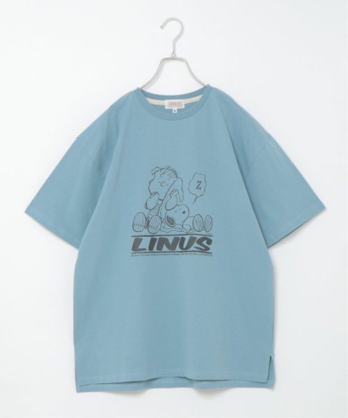 VENCE　EXCHANGE(ヴァンス　エクスチェンジ)/【WEB限定】SNOOPY プリントオーバーT/ブルー