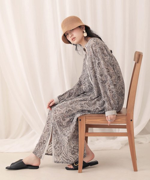 Web限定 ペイズリープリントロングワンピース バブ Bab Magaseek