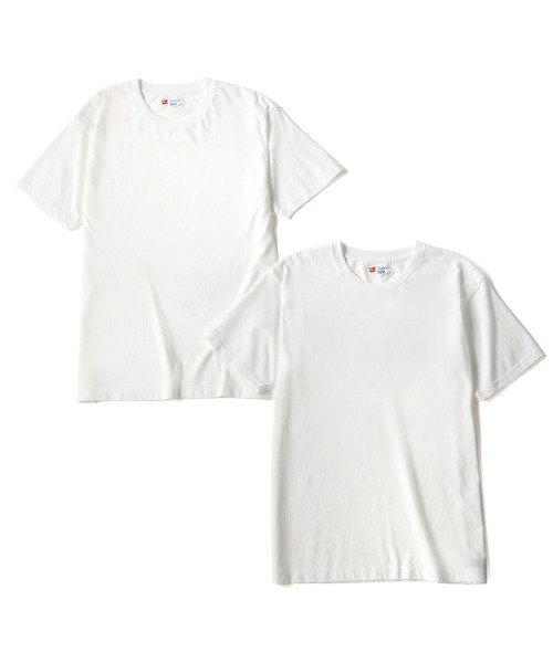 ヘインズ Japan Fit ブルーパック クルーネックtシャツ白2枚組 Hanes Hanes Magaseek