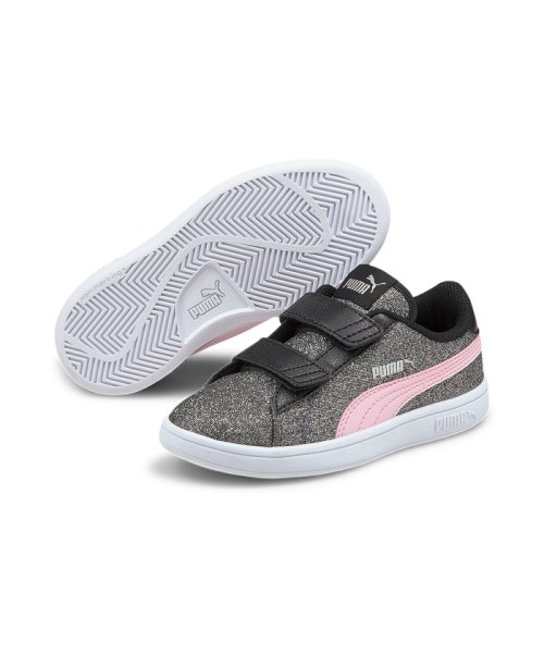 PUMA(PUMA)/キッズ ガールズ プーマ スマッシュ V2 グリッツグラム V PS スニーカー 17－21cm/PUMABLACK-PINKLADY