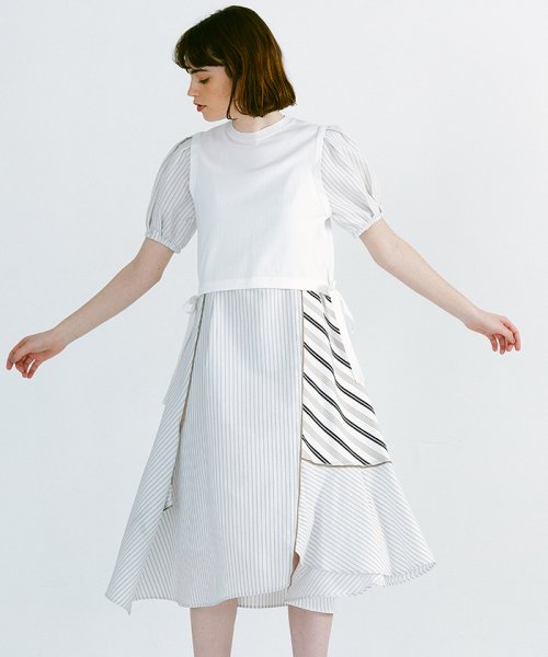 クーポン開催中 セール 30 Off Tv着用 ストライプmixドッキングワンピース ランバンオンブルー Lanvin En Bleu Magaseek