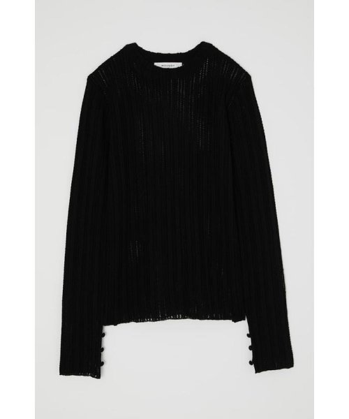 moussy(マウジー)/SHEER KNIT トップス/BLK