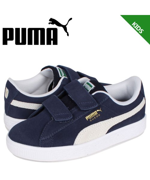プーマ Puma スウェード クラシック スニーカー キッズ スエード ベルクロ Suede Classic 21 V Ps ネイビー 03 プーマ Puma Magaseek