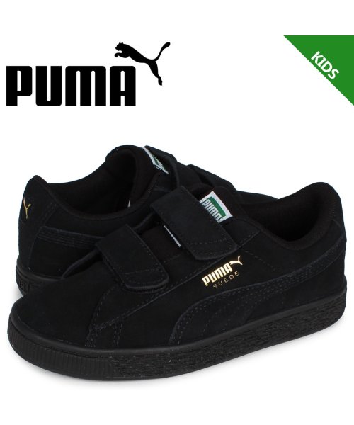 PUMA(PUMA)/プーマ PUMA スウェード クラシック スニーカー キッズ スエード ベルクロ SUEDE CLASSIC 21 V PS ブラック 黒 380563－04/グレー
