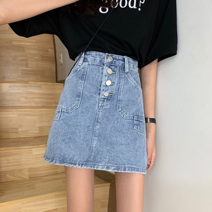 デニムスカート レディース ハイウエスト ミニスカート 着やせ 韓国風 タイトスカート カジュアル 台形スカート おしゃれ ミニミニストア Miniministore Magaseek