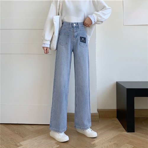 セール デニムパンツ レディース ワイドパンツ ハイウエスト ストレートパンツ 着やせ ヴィンテージライクデニム ゆったり ジーンズ ミニミニストア Miniministore Magaseek