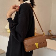 miniministore(ミニミニストア)/ショルダーバッグ レディース PU レザー調 バッグ 鞄 肩掛け 韓国 シンプル ヴィンテージ風/ブラウン